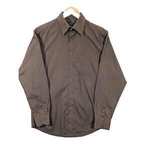 Marquis Men's Brown Long Sleeve Dress Shirt with Pocket Detail Size  151/2 34-35